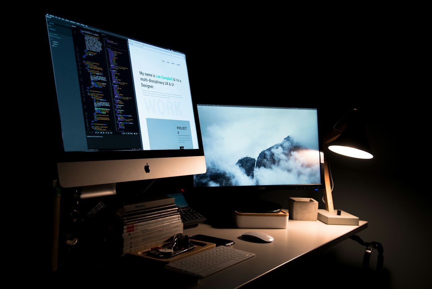 Website designing and development workspace
